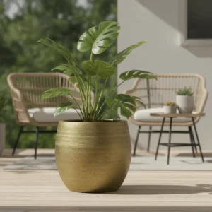 Aurea – Luxe gouden bloempot met matte afwerking