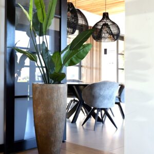 Java Bloempot - Luxe Dark Rustic Fiberstone Plantenbak