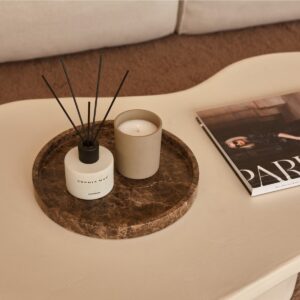 Rond dienblad marmer sfeerfoto